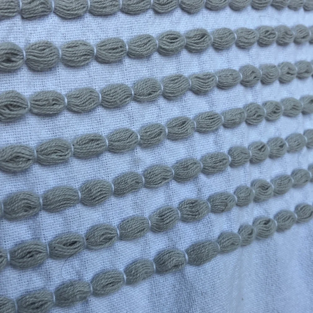Caro Home 100% cotton shower curtain with woven accent blue, gray, white perfect